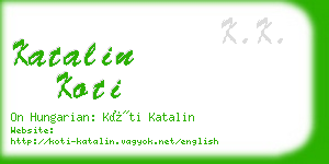 katalin koti business card